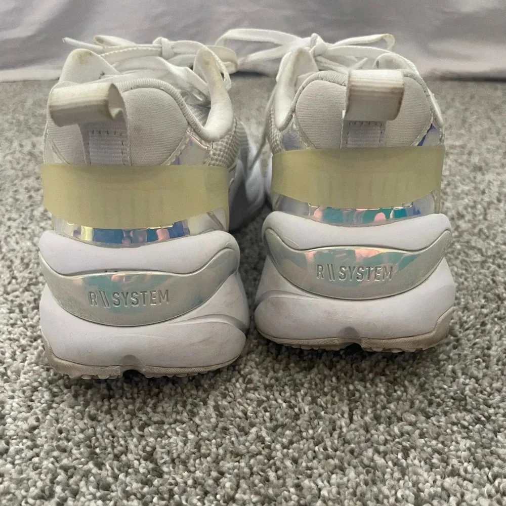 Puma Sneaker Shoe Rise Glow White Reflective Iridescent Women’s Size 8 Retro